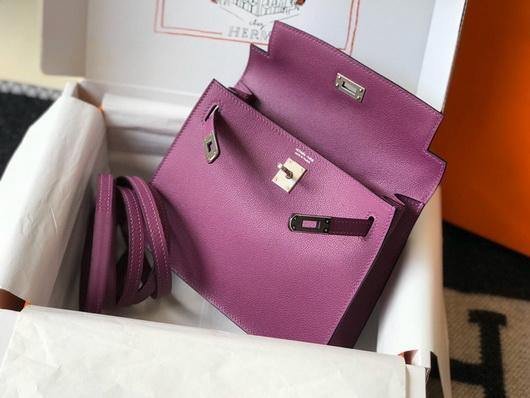 Replica Hermes Kelly Danse 22cm Leather Bag 20358 Purple