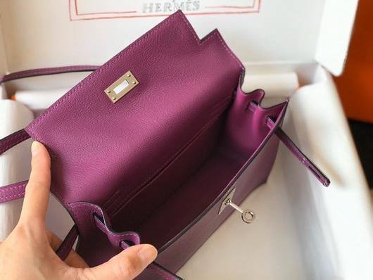 Replica Hermes Kelly Danse 22cm Leather Bag 20358 Purple