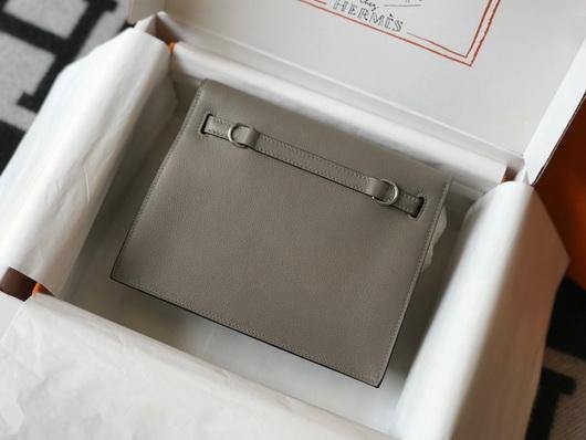 Replica Hermes Kelly Danse 22cm Leather Bag 20356 Gray