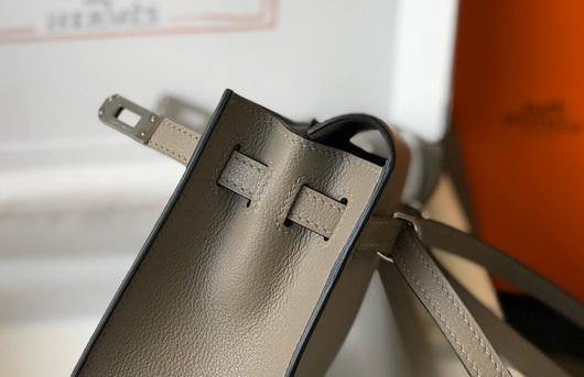 Replica Hermes Kelly Danse 22cm Leather Bag 20356 Gray