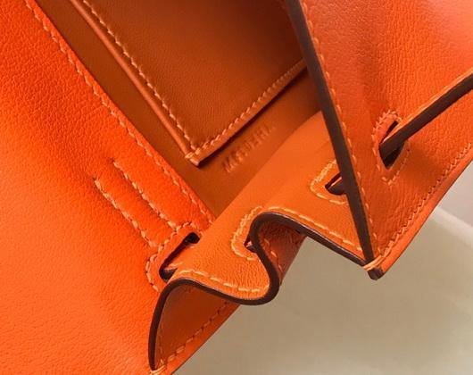 Replica Hermes Kelly Danse 22cm Leather Bag 20355 Orange