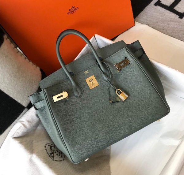653275e88610e.jpg Replica Hermes Birkin Designer Tote Bag Togo Leather 28346 Almond Green