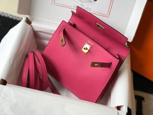Replica Hermes Kelly Danse 22cm Leather Bag 20351 Plum