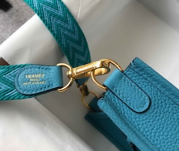 Replica Hermes Evelyne Bag Designer Hermes Mini Crossbody Bag 20381 Gold Blue