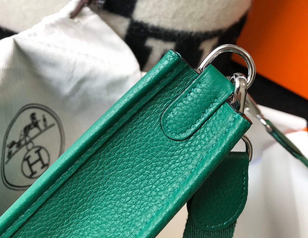 Replica Hermes Evelyne Bag Designer Hermes Mini Crossbody Real Bag 20427 Dark Green