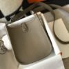 Replica Hermes Evelyne Bag Hermes Mini Crossbody Bag 20400 Silver Buckle Dark Gray
