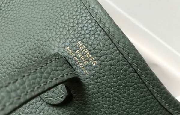 Replica Hermes Evelyne Bag Designer Hermes Mini Crossbody Bag 20391 Gold Buckle Dark Green