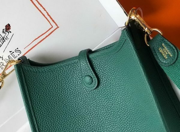Replica Hermes Evelyne Bag Designer Hermes Mini Crossbody Bag 20389 Gold Buckle Green