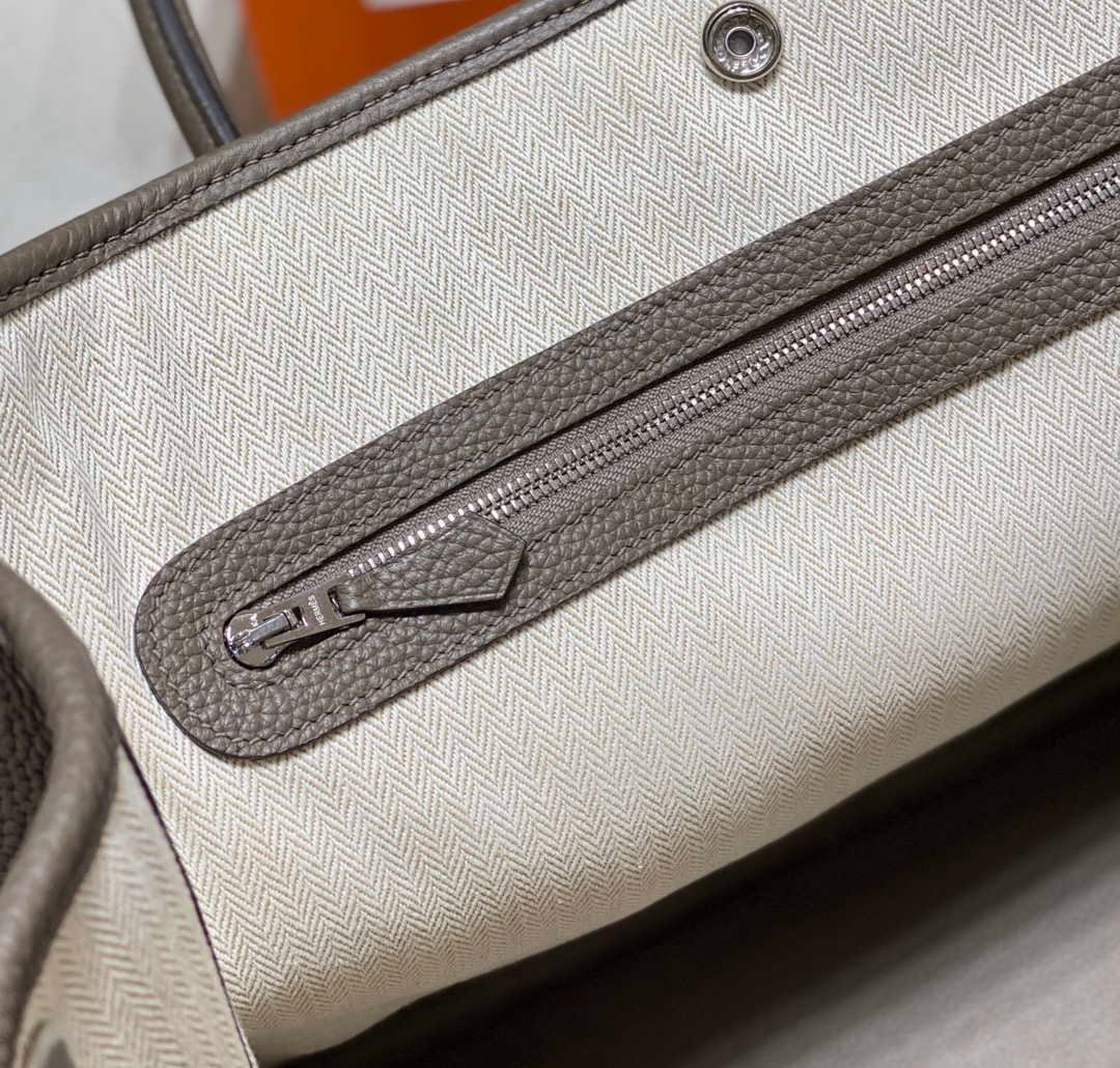 653278313dfdf.jpg Replica Hermes Dark Gray Togo Medium Garden Party 36cm Bag H239059