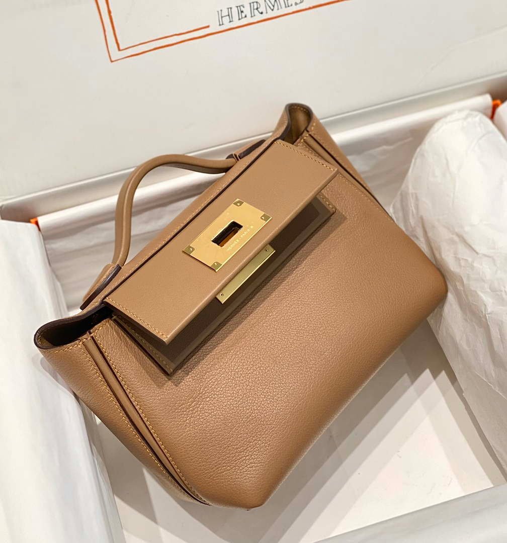 Replica Hermes Mini 2424 Leather 21cm H230263 Weimaraner color