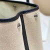 Replica Hermes Beige Canvas and Black leather Garden Party 30cm Bag H239051