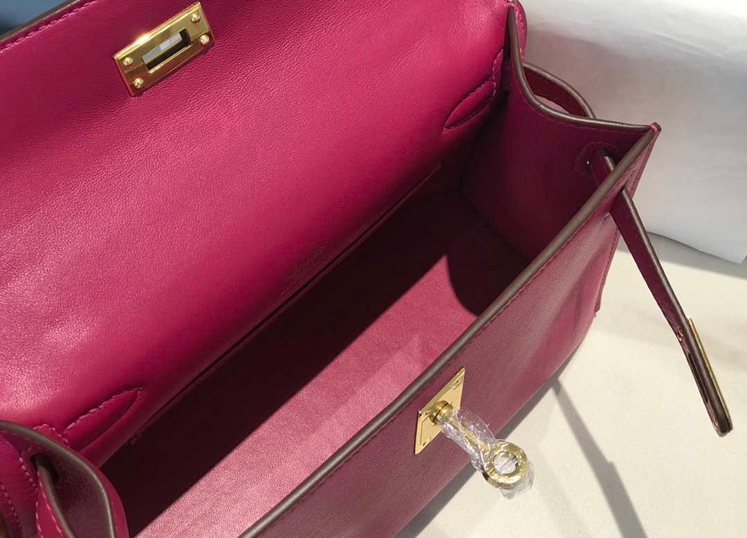 Replica Hermes Kelly Pouchette Swift Leather clutch bag Gold H230275