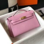 Replica Hermes Mini Kelly Pouchette Epsom Leather H230226 Pink