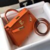 Replica Hermes Kelly Bag Hermes 19CM Epsom Shoulder Mini Bag Orange 20464