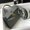 Replica Hermes Kelly Bag Hermes 19CM Epsom Shoulder Mini Bag Dark gray 20474