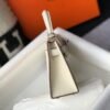 Replica Hermes Kelly Bag Hermes 19CM Epsom Shoulder Mini Bag Beige Silver buckle 20457