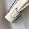 Replica Hermes Kelly Bag Hermes 19CM Epsom Shoulder Mini Bag Beige Silver buckle 20457