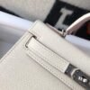 Replica Hermes Kelly Bag Hermes 19CM Epsom Shoulder Mini Bag Beige Silver buckle 20457