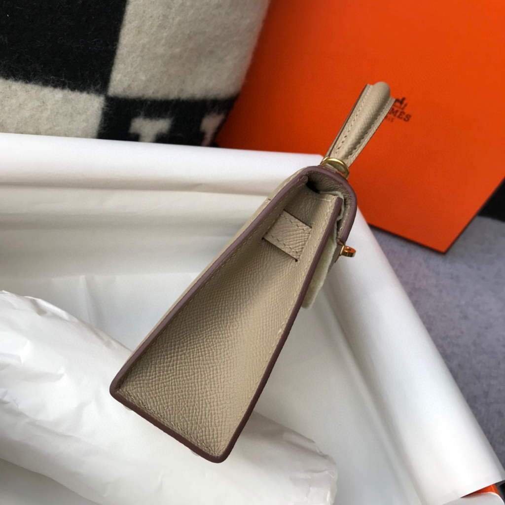 65327c069123d.jpg Replica Hermes Kelly Bag Hermes 19CM Epsom Shoulder Mini Bag Apricot 20466
