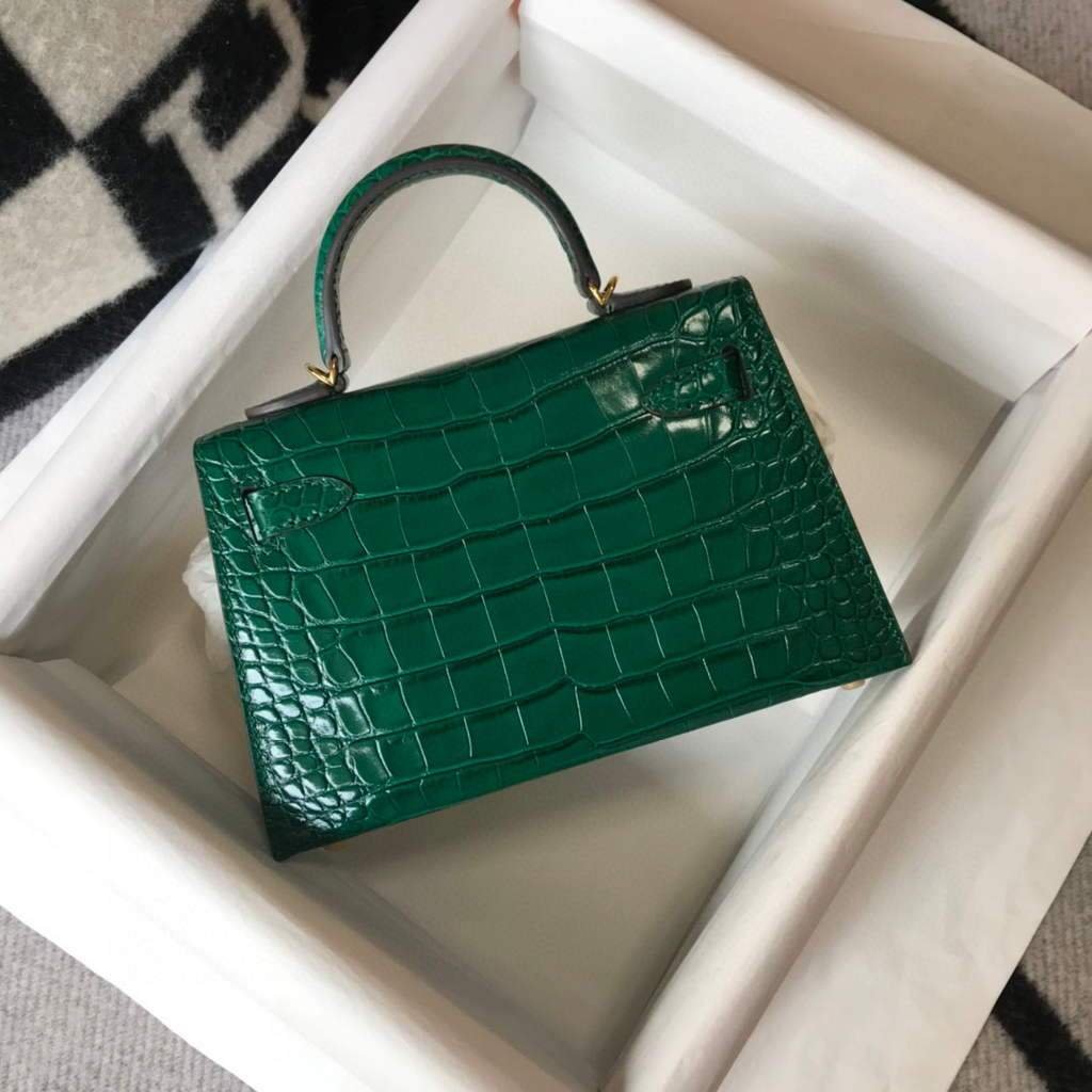 Replica Hermes Kelly Bag Designer Hermes 19CM Shoulder Mini Bag Green 20452