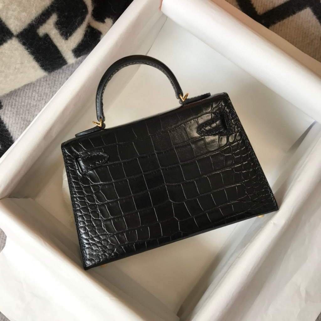 65327c2a1ea51.jpg Replica Hermes Kelly Bag Designer Hermes 19CM Shoulder Mini Bag Black 20450