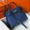 Replica Hermes Sellier Kelly 28cm of Epsom Leather Bag 20338 Blue