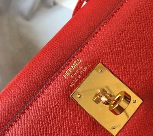 Replica Hermes Sellier Kelly 28cm of Epsom Leather Bag 20332 Red