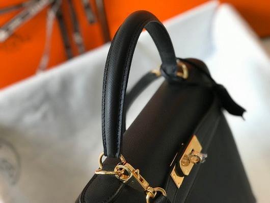 Replica Hermes Sellier Kelly 28cm of Epsom Leather Bag 20330 Black