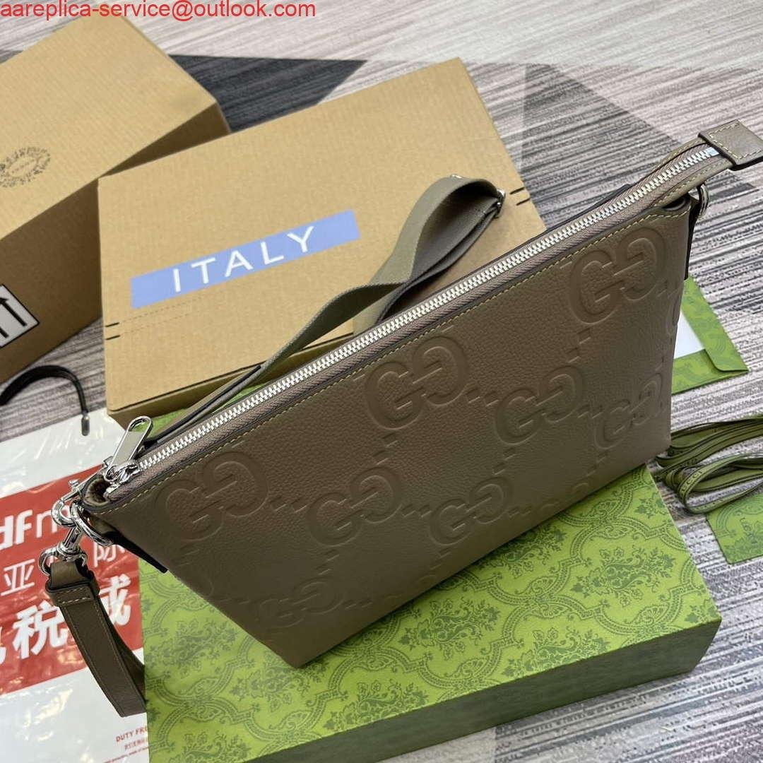 Replica Gucci 696009 Jumbo GG Medium Messenger Bag Taupe