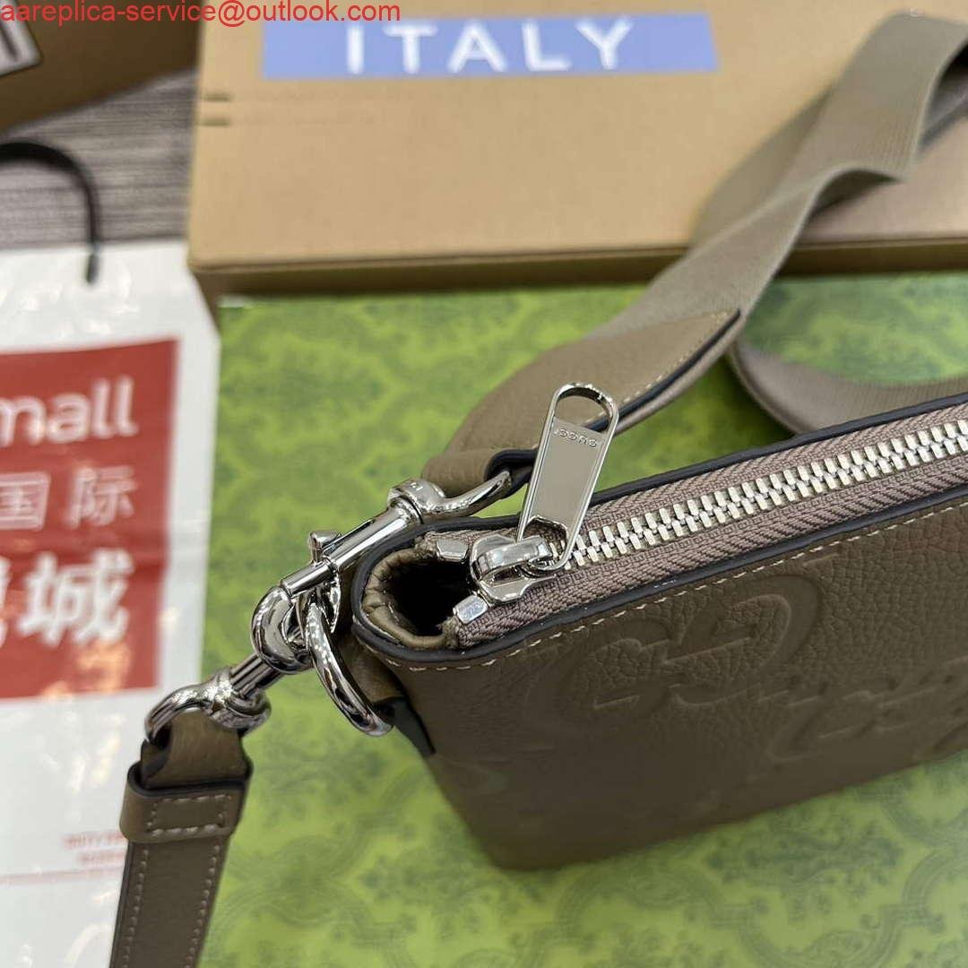 Replica Gucci 696009 Jumbo GG Medium Messenger Bag Taupe