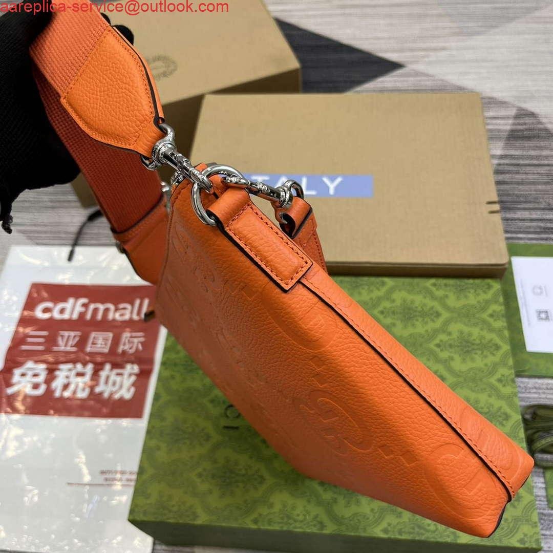 Replica Gucci 696009 Jumbo GG Medium Messenger Bag Orange