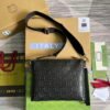Replica Gucci 696009 GG Embossed Medium Messenger Bag Black