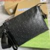 Replica Gucci 696009 GG Embossed Medium Messenger Bag Black