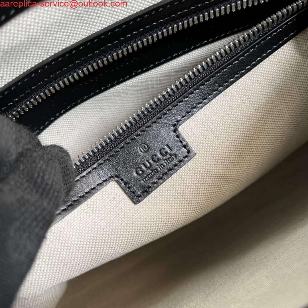 Replica Gucci 696009 GG Embossed Medium Messenger Bag Black