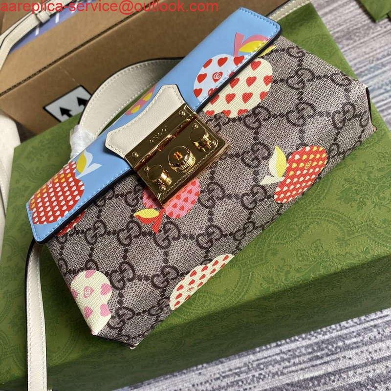 Replica Gucci 652683 Padlock Mini Bag Blue and White