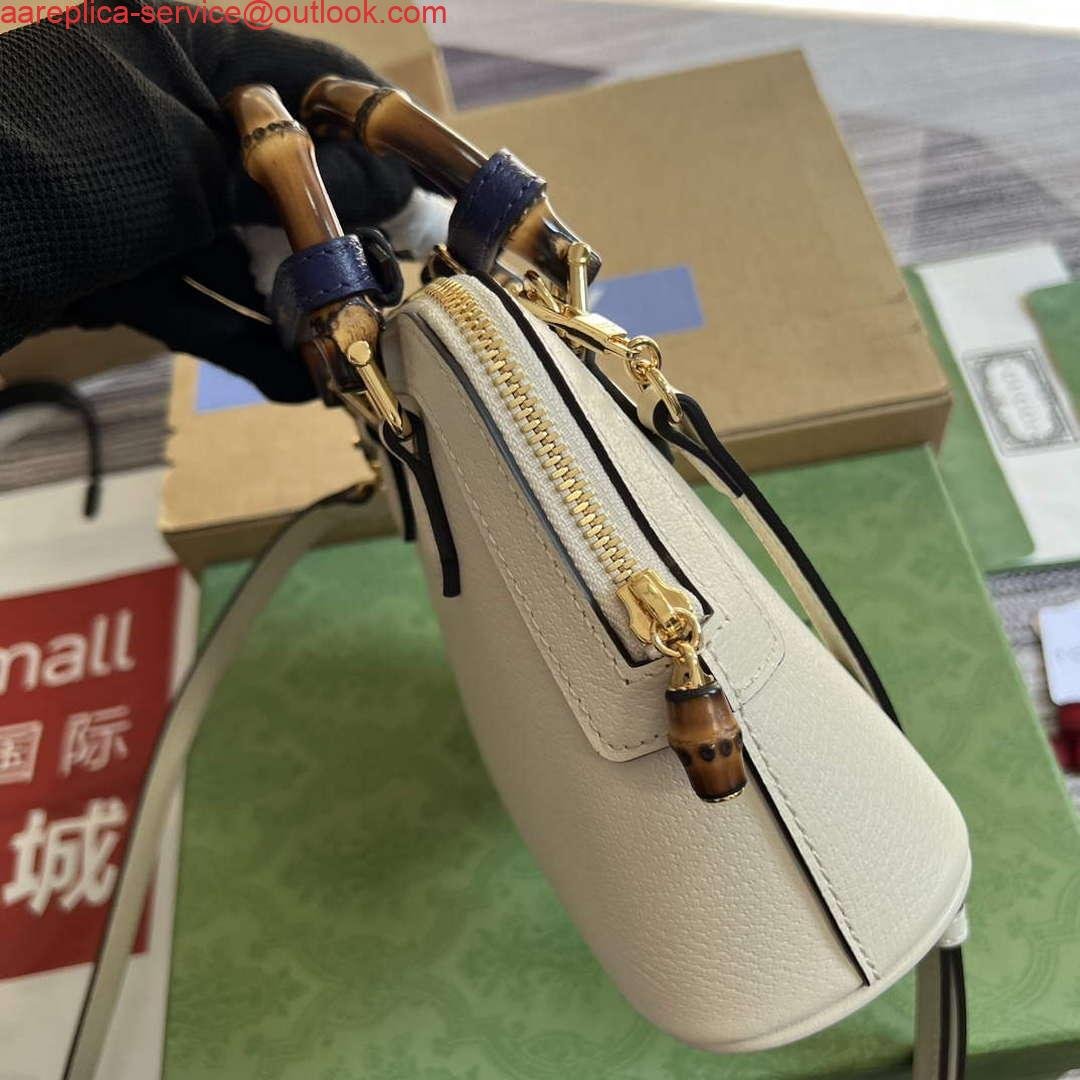 653288a4395e0.jpg Replica Gucci 715775 Gucci Diana Mini Tote Bag White leather