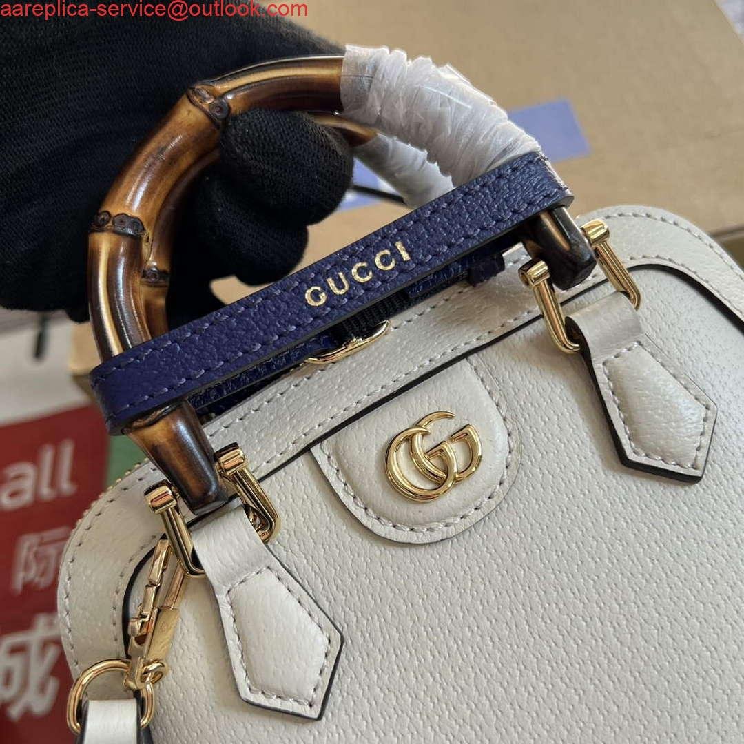 653288a557ee1.jpg Replica Gucci 715775 Gucci Diana Mini Tote Bag White leather