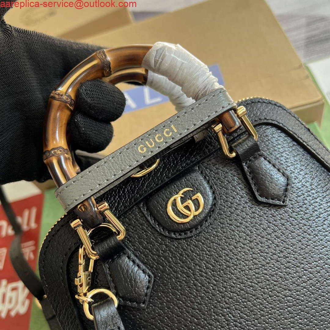 653288b04a2ca.jpg Replica Gucci 715775 Gucci Diana Mini Tote Bag Black leather