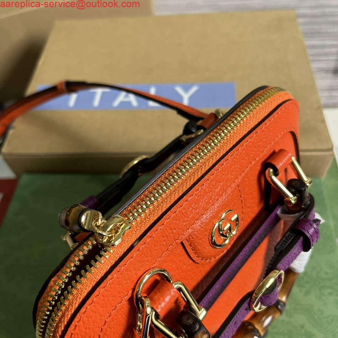 653288bdd3ac2.jpg Replica Gucci 715775 Gucci Diana Mini Tote Bag Orange leather