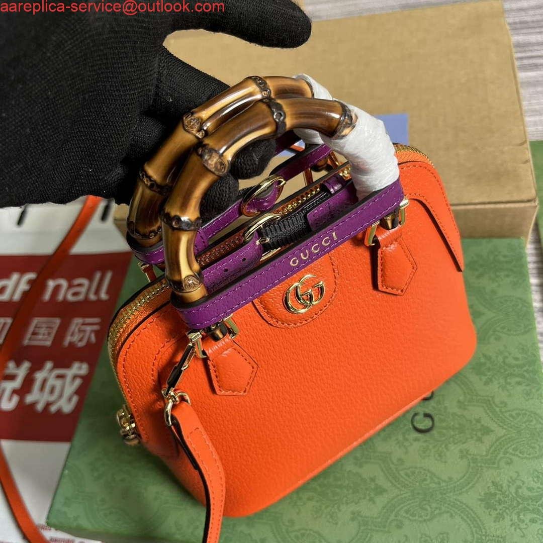 653288bedb6d7.jpg Replica Gucci 715775 Gucci Diana Mini Tote Bag Orange leather