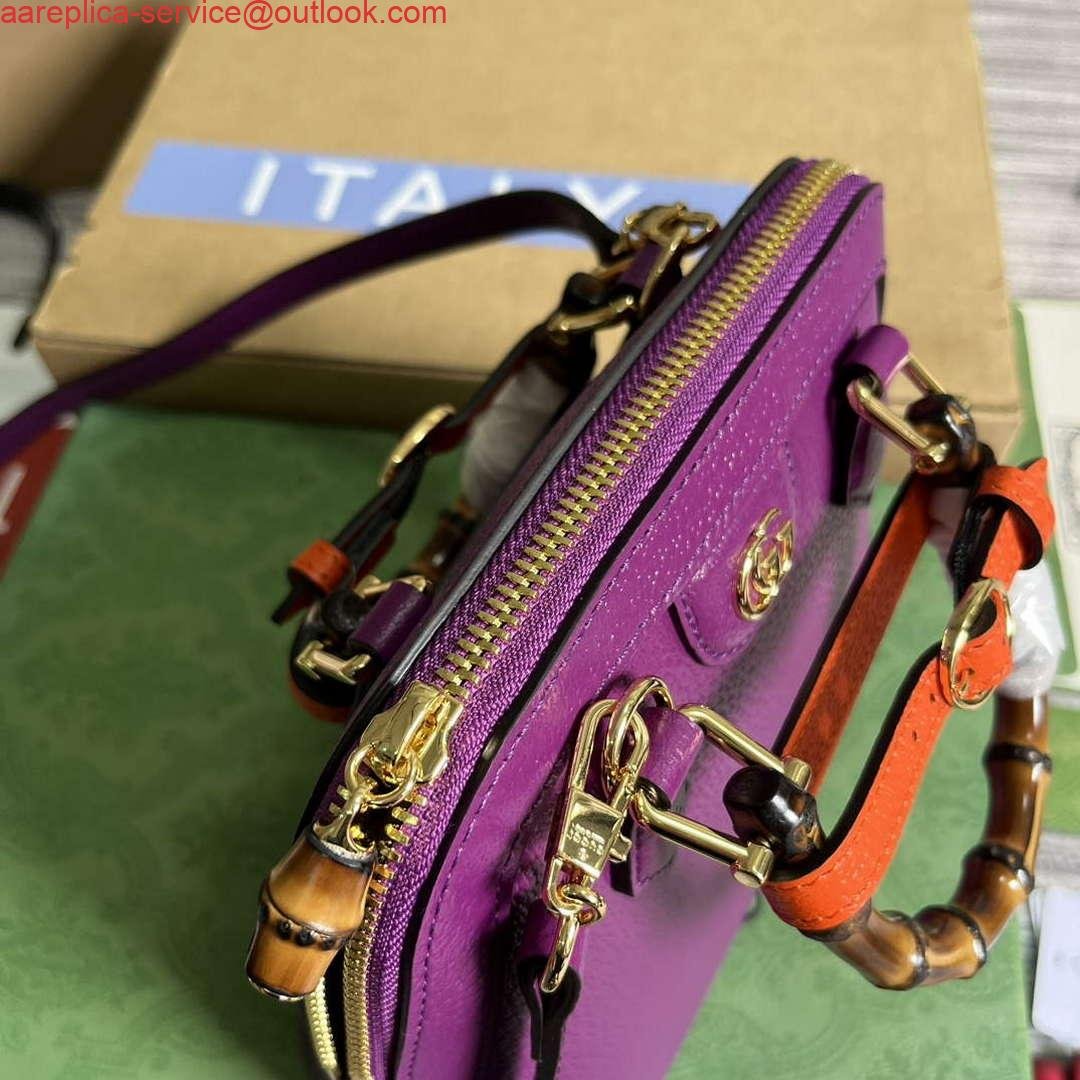 653288cacdfb2.jpg Replica Gucci 715775 Gucci Diana Mini Tote Bag Purple leather