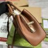 653288d4778e5.jpg Replica Gucci 727810 Jackie 1961 Small Natural Grain Tote Bag Brown