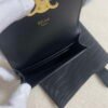 Replica Celine 10I583 Card Holder With Flap Triomphe In Shiny Calfskin Black