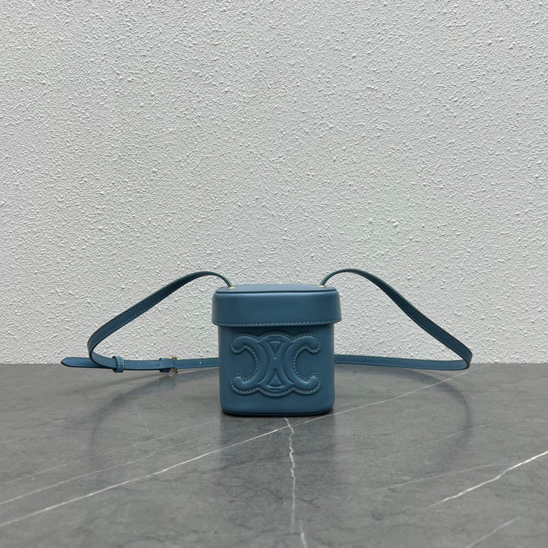 Replica Celine 199263 SMALL BOX cuir triomphe in Smooth Calfskin Blue
