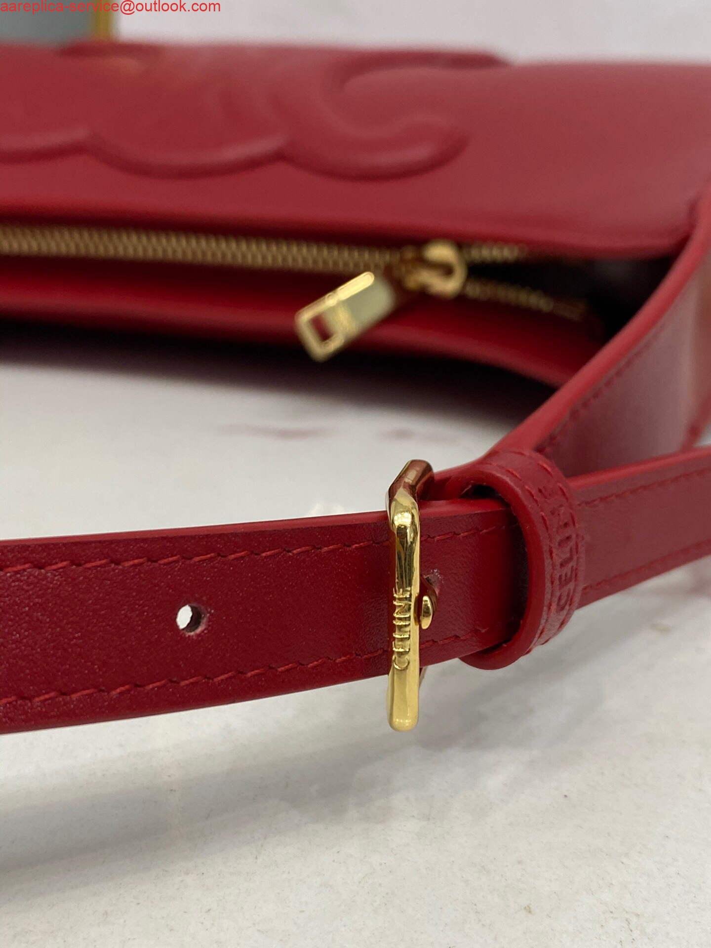 Replica Celine 198153 Shoulder Bag Cuir Triomphe in Smooth Calfskin Red