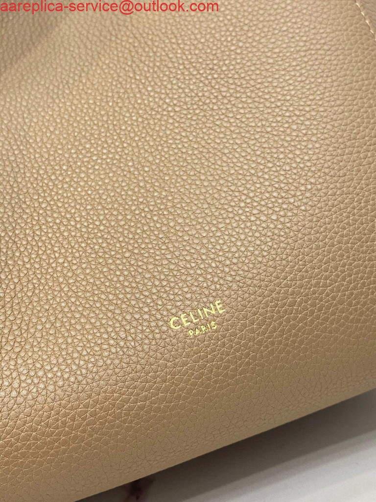 Replica Celine 178303 Sangle Small Bucket Bag in Soft Grained Calfskin Apricot