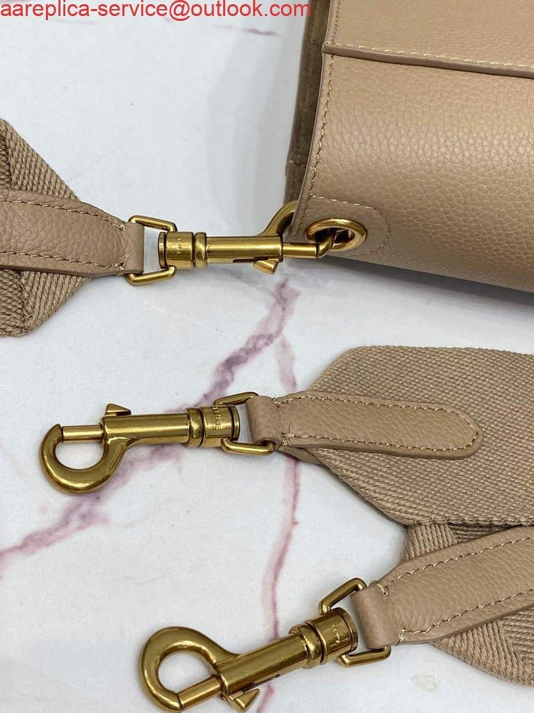 Replica Celine 178303 Sangle Small Bucket Bag in Soft Grained Calfskin Apricot