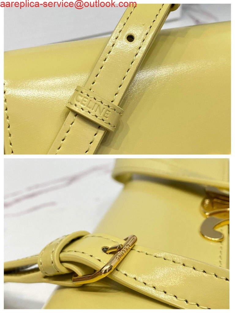 Replica Celine 194143 Triomphe Shoulder Bag in Natural Calfskin Light Yellow