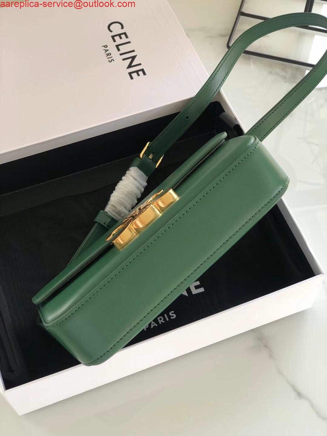 Replica Celine 194143 Triomphe Shoulder Bag in Natural Calfskin Green