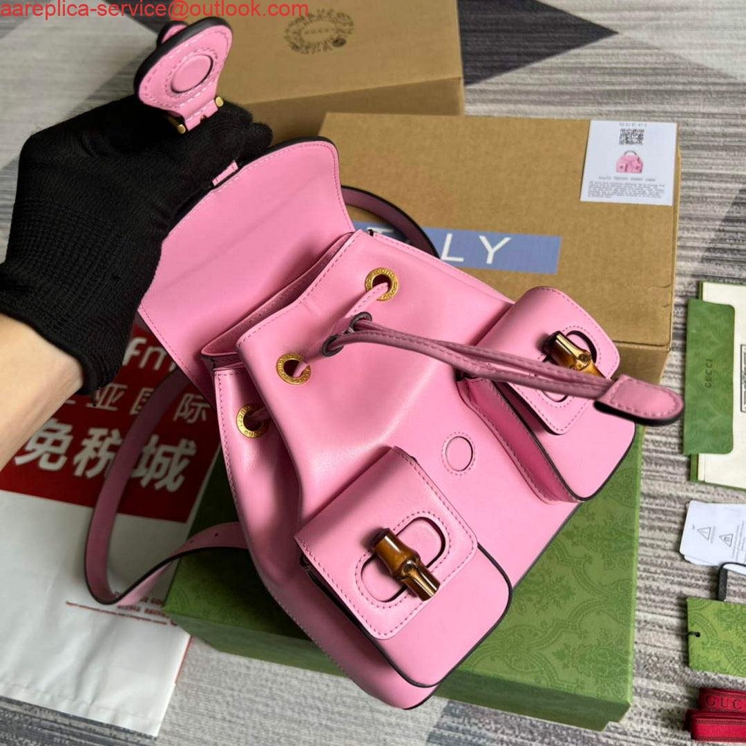 Replica Gucci 702101 Bamboo backpack Pink